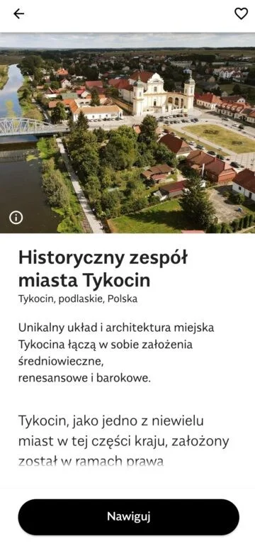 Podgląd aplikacji MonumentApp.