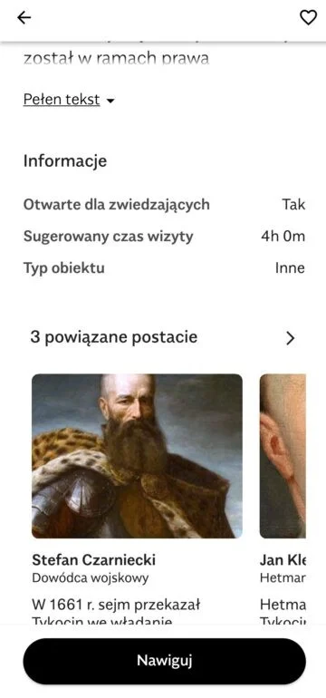 Podgląd aplikacji MonumentApp.