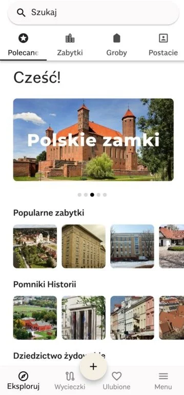 Podgląd aplikacji MonumentApp.